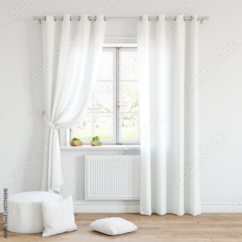 mock up wall in child room interior. Interior scandinavian style. 3d rendering, 3d illustration