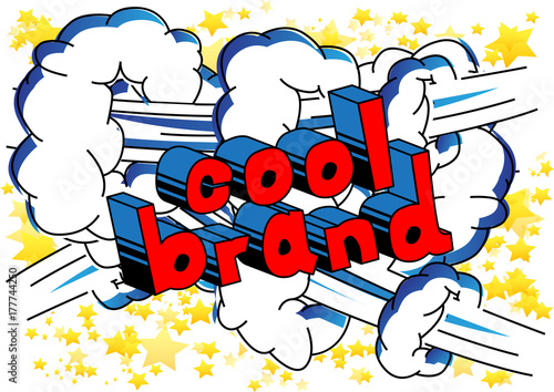Cool Brand - Comic book style word on abstract background.