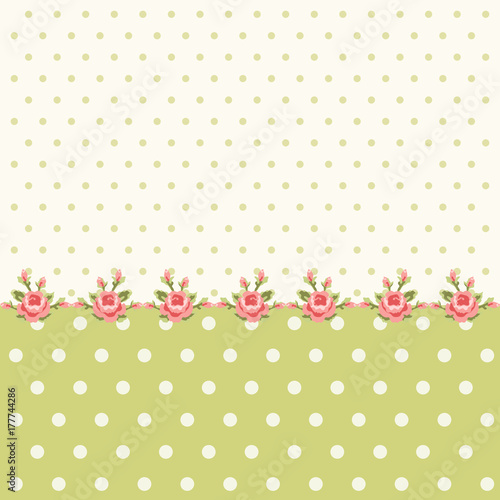 Fototapeta Naklejka Na Ścianę i Meble -  Cute shabby chic floral background for your decoration