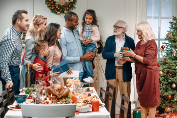 large family celebrating christmas