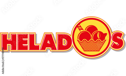 Helados - mexican or spanish ice-cream with fruits - vector