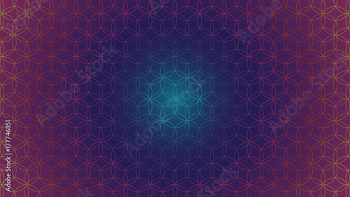 buddhism chakra illustration: Flower of Life Spectrum Gradient
