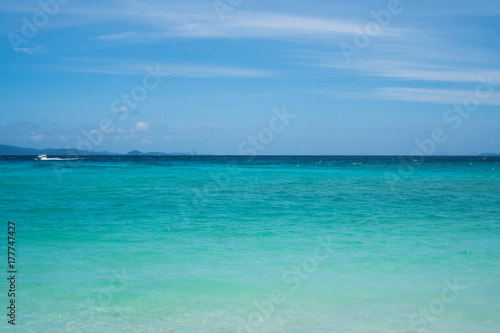 Fototapeta Naklejka Na Ścianę i Meble -  Beautiful blue sea and sky over it