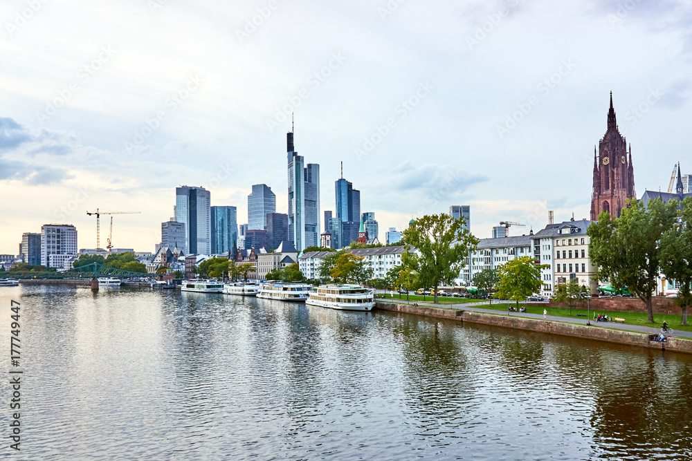 FRANKFURT AM MAIN, GERMANY - SEPTEMBER 20, 2015: View of Frankfurt am Main skyline FRANKFURT AM MAIN, GERMANY - SEPTEMBER 20, 2015: View of Frankfurt am Main skyline