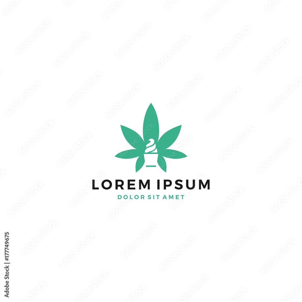 cannabis ice cream logo vector icon template cannabis ice cream logo vector icon template