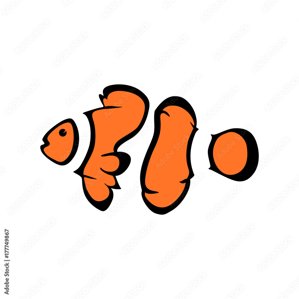 Fototapeta premium Vector logo clown fish. Sea fish logotype