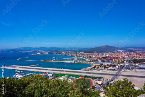 Aerial view of Gibraltar. Gibraltar capital of Gibraltar UK © EwaStudio