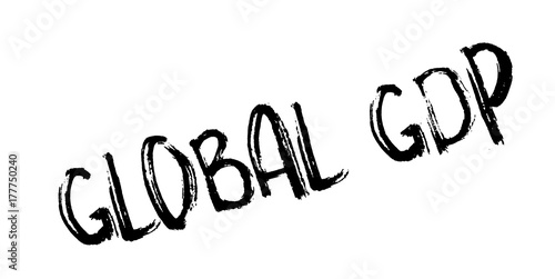 Global GDP rubber stamp. Grunge design with dust scratches. Effects can be easily removed for a clean, crisp look. Color is easily changed.