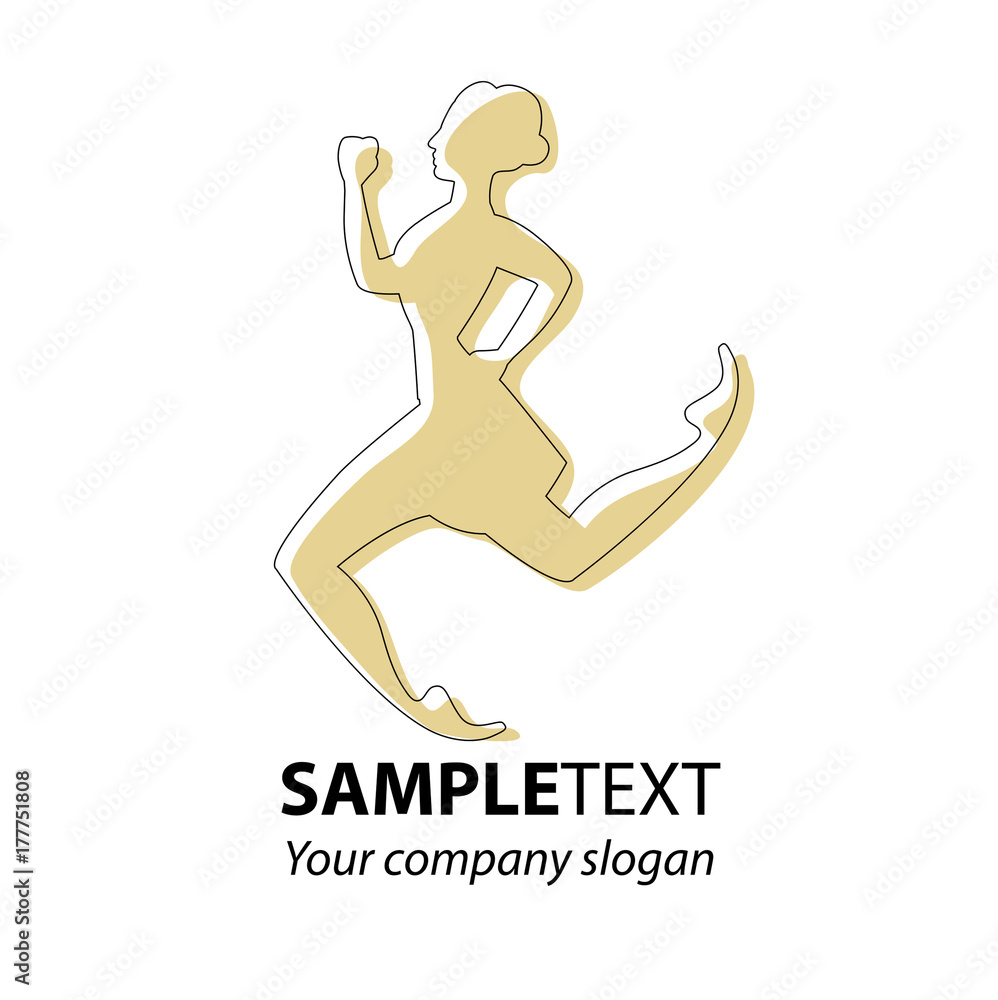Ancient Greece girl running. Silhouette. Symbol. Ancient Greece girl running. Silhouette. Symbol.