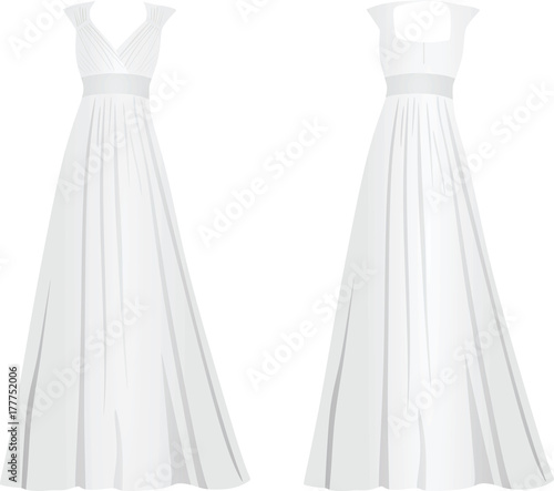 White women elegant dress. vector illustration