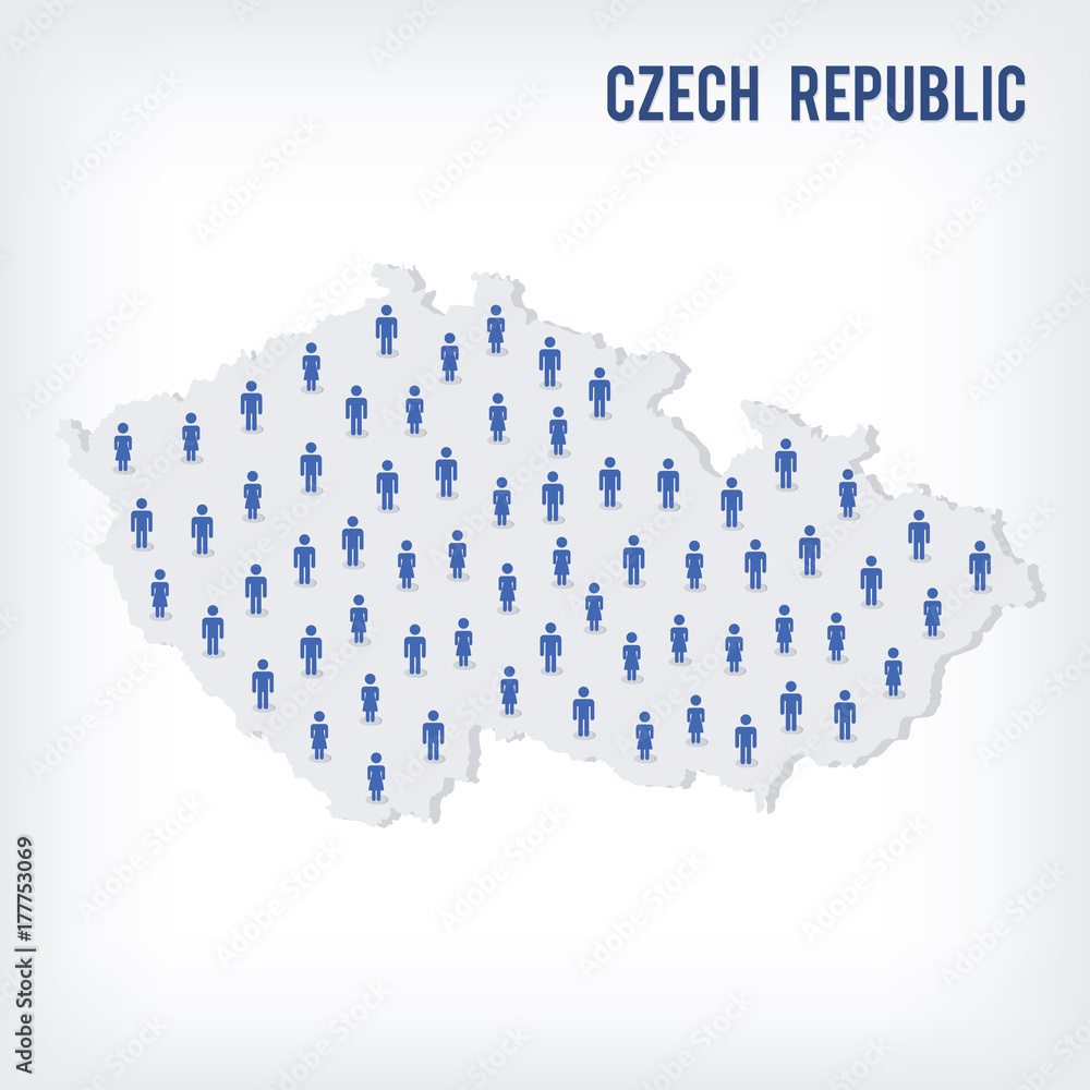Vector people map of Czech Republic . The concept of population.