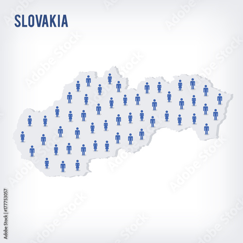 Vector people map of Slovakia . The concept of population.