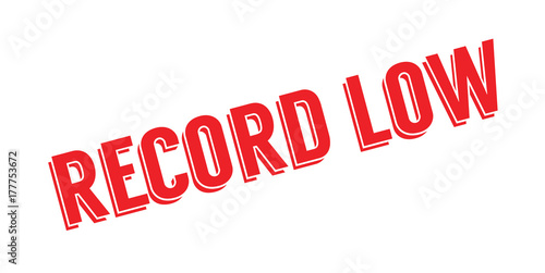Record Low rubber stamp. Grunge design with dust scratches. Effects can be easily removed for a clean, crisp look. Color is easily changed.