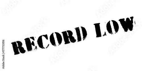 Record Low rubber stamp. Grunge design with dust scratches. Effects can be easily removed for a clean, crisp look. Color is easily changed.