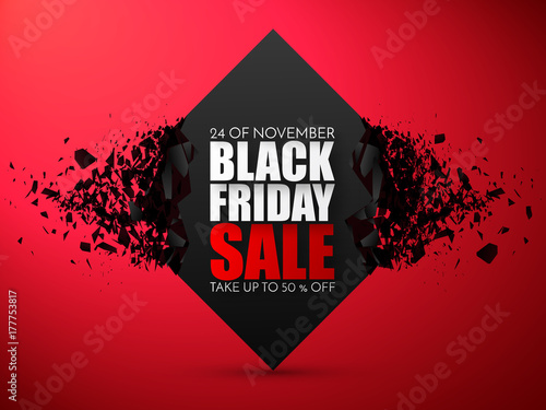 Black Friday Sale Abstract Background. Vector Banner with explosion effect.