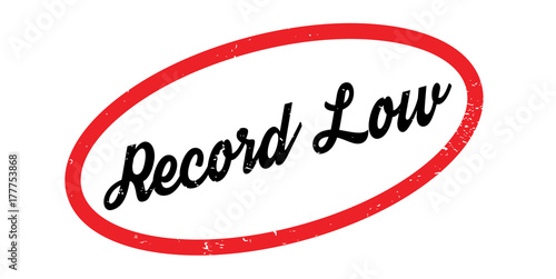 Record Low rubber stamp. Grunge design with dust scratches. Effects can be easily removed for a clean, crisp look. Color is easily changed.