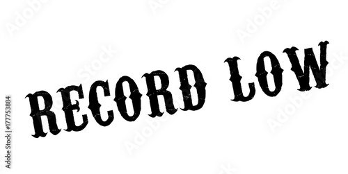 Record Low rubber stamp. Grunge design with dust scratches. Effects can be easily removed for a clean, crisp look. Color is easily changed.