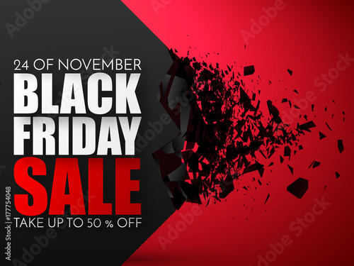 Black Friday Sale Abstract Background. Vector Banner with explosion effect.