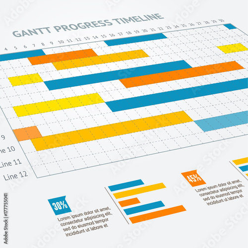 Gantt Progress Line. Vector