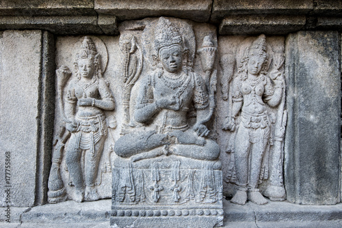 Relief at the temple Prambanan - Java, Indonesia.