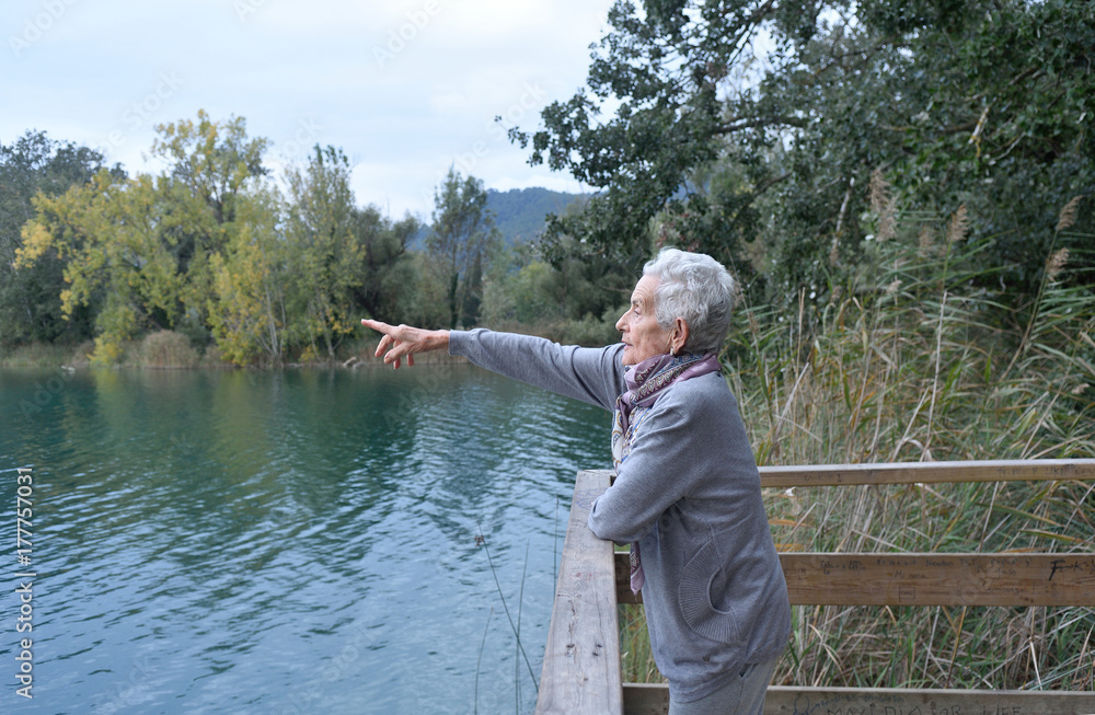 portrait of a senior woman on the outside