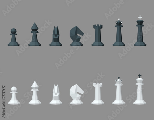 Chess pieces. Isolated on g...