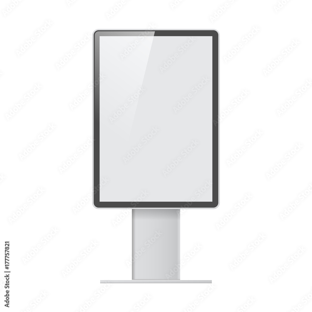 Realistic light box template on white background Realistic light box template on white background