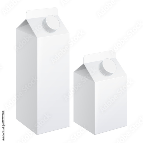Realistic carton of milk.