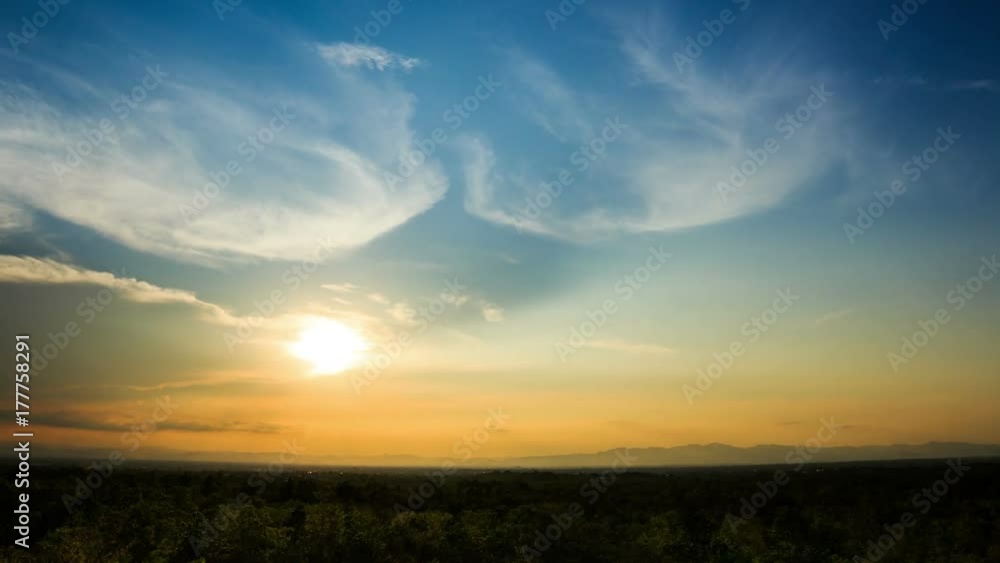 Timelapse colorful dramatic sky with cloud at sunset. Timelapse colorful dramatic sky with cloud at sunset.