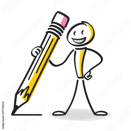 Strichmännchen mit Bleisstift