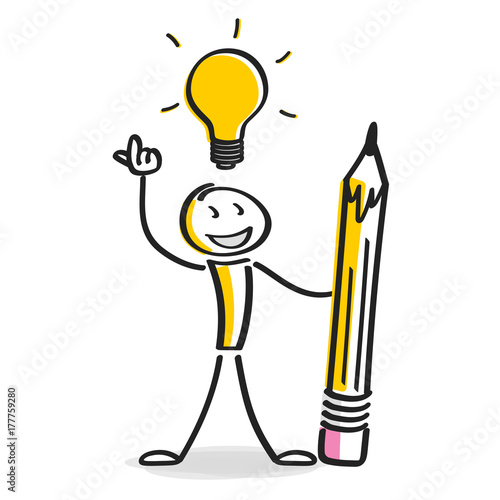 Strichmännchen mit Bleistift Idee