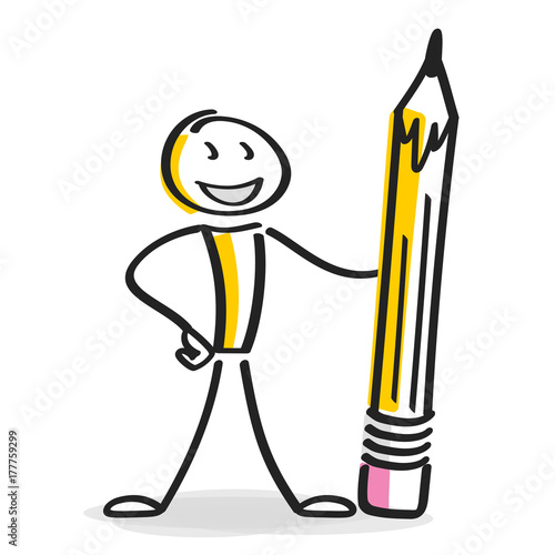 Strichmännchen mit Bleistift