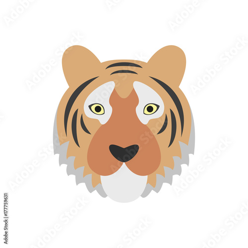 Fototapeta Naklejka Na Ścianę i Meble -  Tiger icon on the white background.