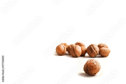 Walnuts isolated on white background