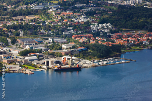 Aerial view of the outskirts of Stavanger, Norway