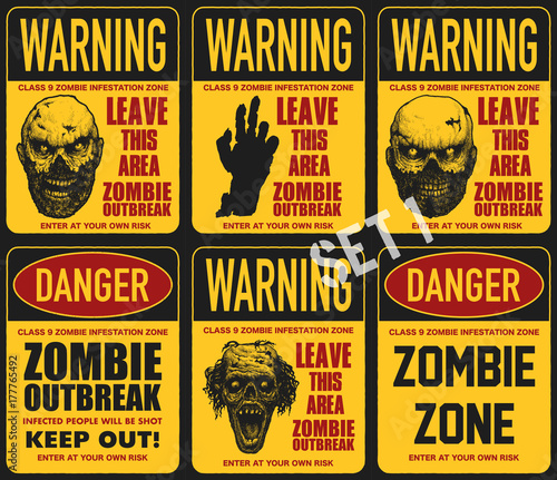 Poster zombie outbreak sign board