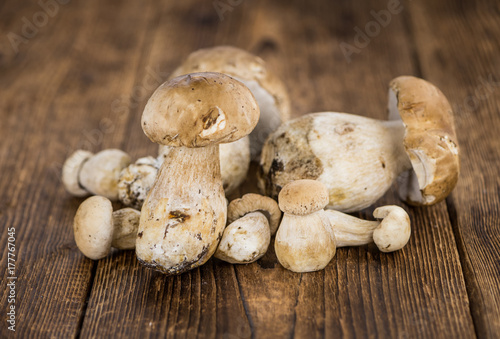 Porcinis on a vintage background (close-up shot)