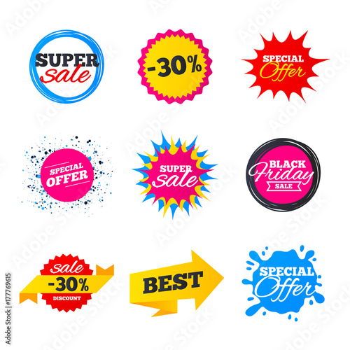 Sale banners templates. Best offers, discounts.