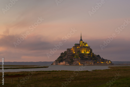 Le Mont Saint-Michel just after sunset © jospannekoek