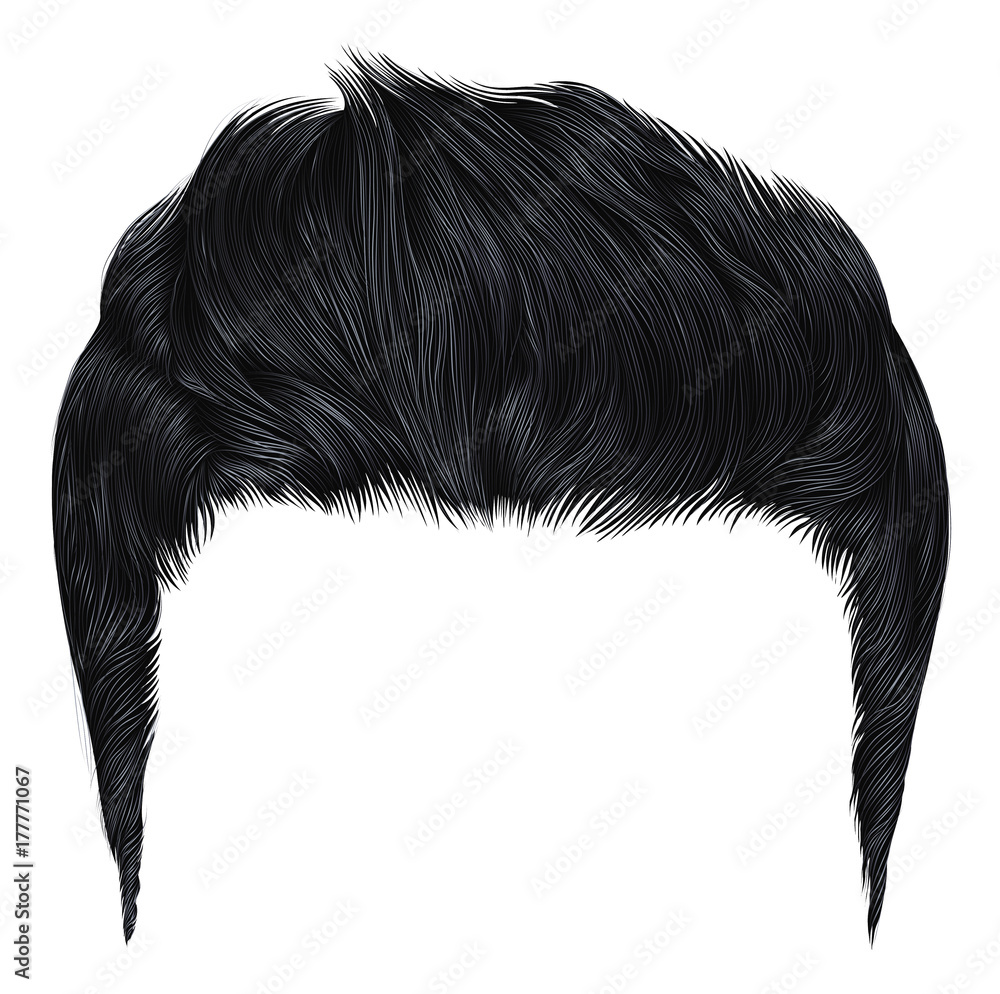 trendy stylish man hairs black colour. beauty  hair styling .  Stock Vector | Adobe Stock