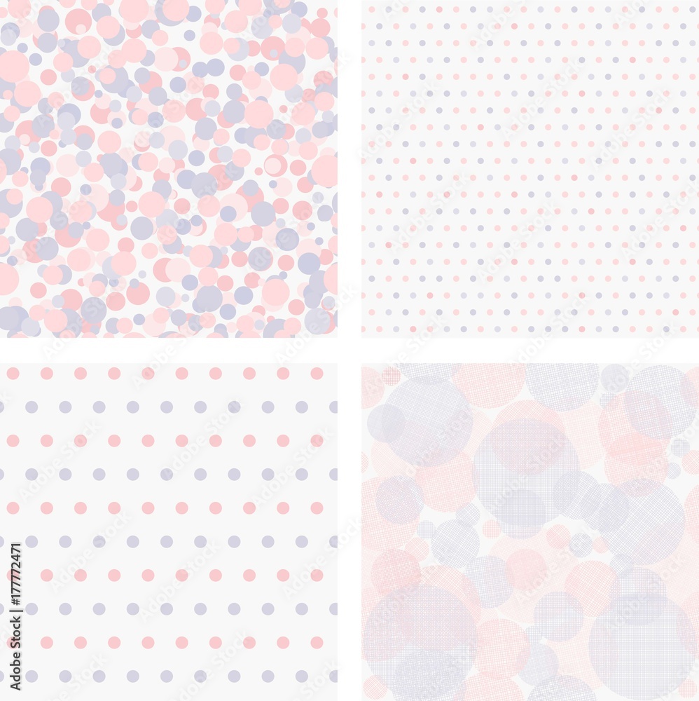 Polka Dots, Candy Stripes Patterns. Modern Geometric Backgrounds. Endless texture can be used for wallpaper, pattern fills, web page background,surface textures.
