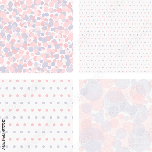 Polka Dots, Candy Stripes Patterns. Modern Geometric Backgrounds. Endless texture can be used for wallpaper, pattern fills, web page background,surface textures. 