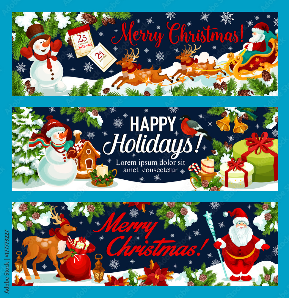 Christmas holiday gifts vector greeting banners Christmas holiday gifts vector greeting banners