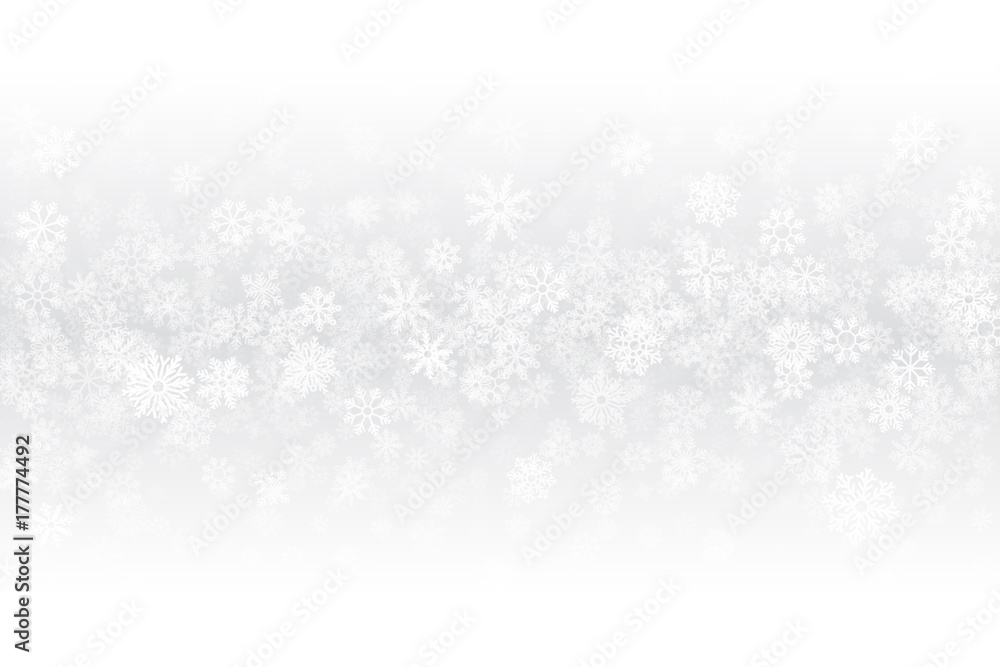 Xmas Clear Vector Background. Frost Effect on Glass with Realistic Snowflakes Overlay on Light Silver Backdrop. Merry Christmas Design Element Xmas Clear Vector Background. Frost Effect on Glass with Realistic Snowflakes Overlay on Light Silver Backdrop. Merry Christmas Design Element
