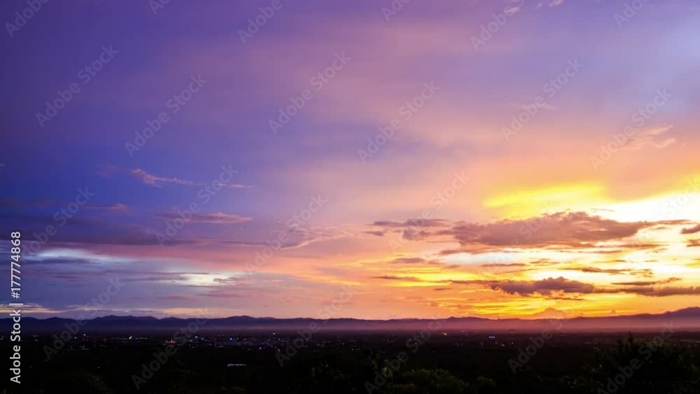 Timelapse colorful dramatic sky with cloud at sunset. Timelapse colorful dramatic sky with cloud at sunset.