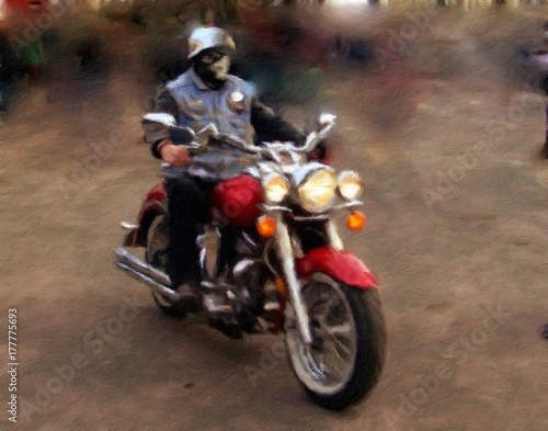Biker  motorcycle  motorcyclist  paintings