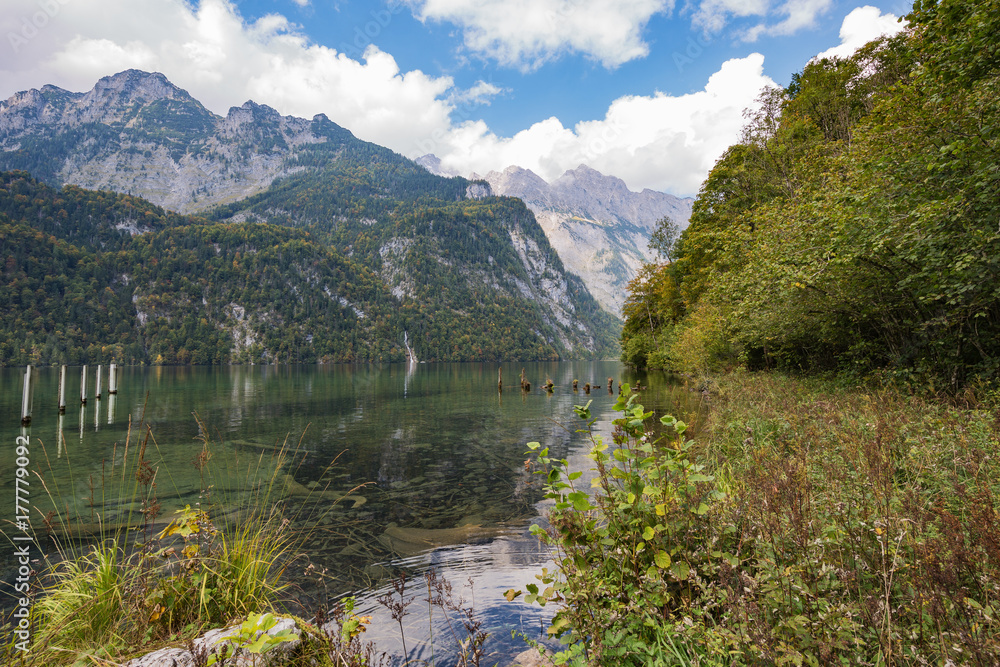 The Konigssee seen from its south shore at Saletalm