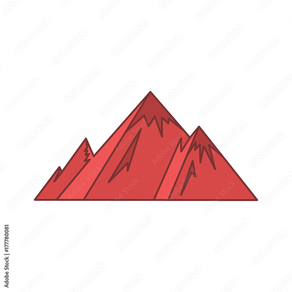 Mountain icon, cartoon style