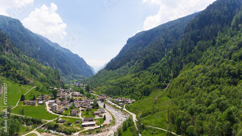 Panoramic view of Rossa in Ticino, valley