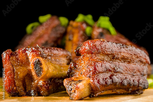 Fototapeta spicy fried ribs in Chinese